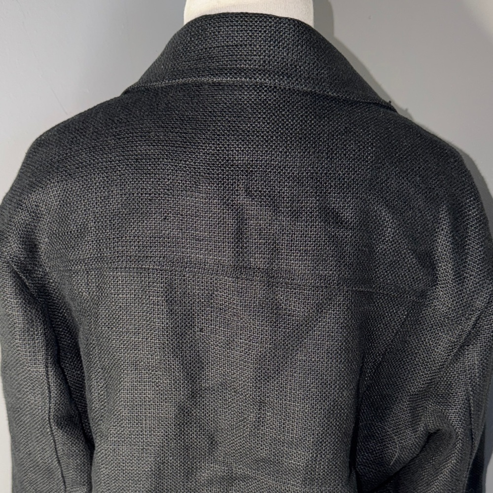 Ralph Lauren Collections Purple Label 100% Linen Black Cropped Button-Front - Picture 6 of 11